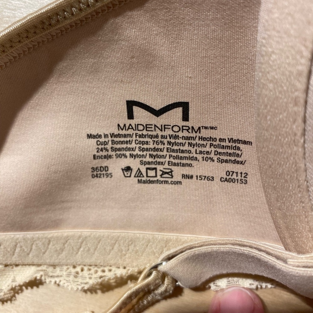 Maidenform Cream Lace Underwire Bra 36 DD (NH) - Picture 7 of 7